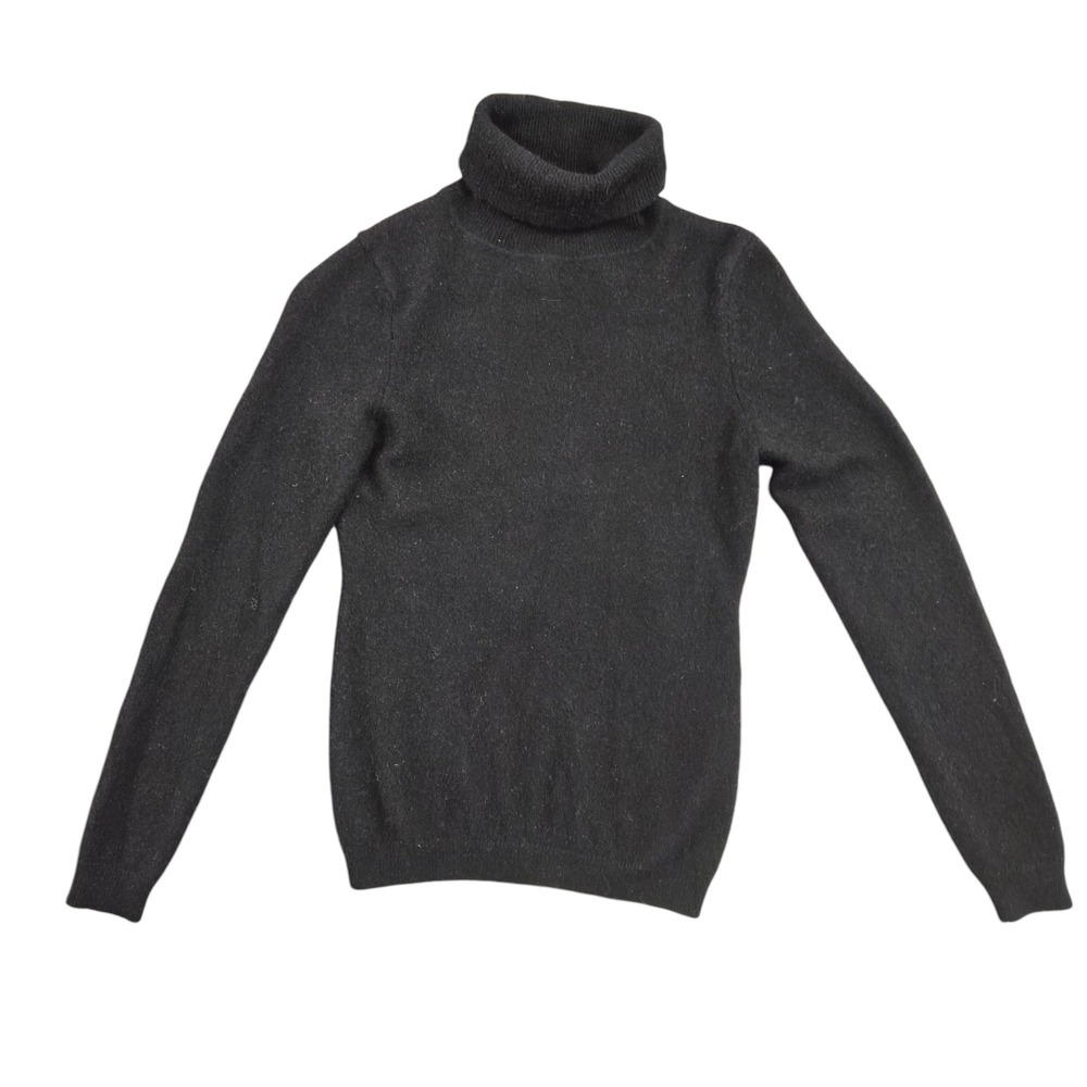 Charter Club Luxury 100% Cashmere Turtleneck Sweater Black Petite PP Womens